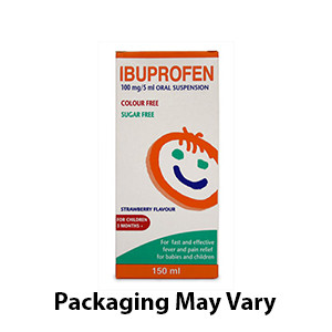 Ibuprofen Oral Suspension For Infants & Children Sugar Free Strawberry Flavour Liquid